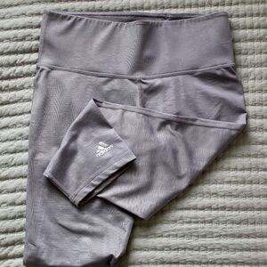 Silver Gray Wide Waist Athletic Capris